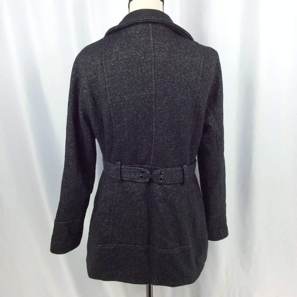 Liz Claiborne Women's Belted Knit Jacket Size Medium Black‎ Button Down - Picture 3 of 11